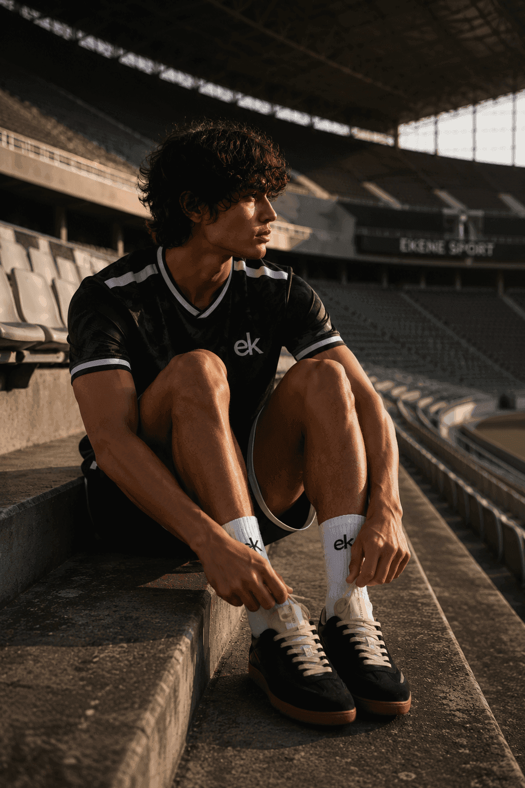 Athlete sitting in stadium